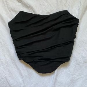 Black Zipper Corset with Boning